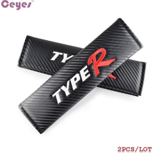 2Pcs Car Styling Seat Belt Case For Honda Typer Civic XR-V HR-V Type R Accord Auto Seatbelt Cover Sticker Interior Accessories