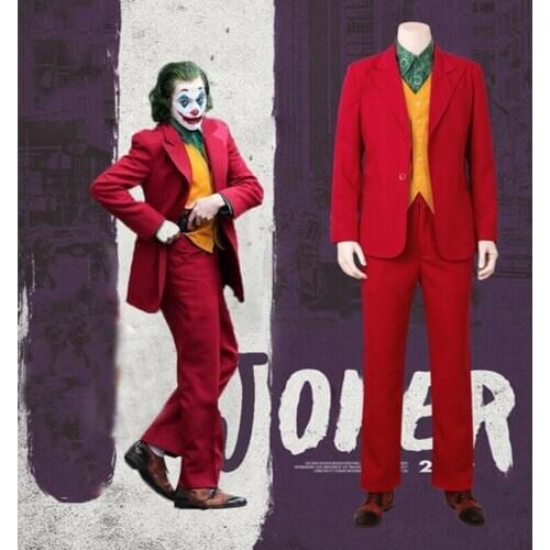 2019 Halloween Costume For Adult Joker Cosplay Costume Asian Men Full Outfit Red Jacket Green Shirt Halloween Carnival Christmas