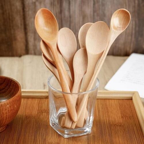 5Pcs Rice Spoon Stain-free Practical Wooden Multi-function Soup Spoon for Home Wooden Kitchen Utensils Tableware Dinnerware