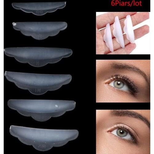 6Pairs Silicone Eyelash Lift Curlers Silicone Eye Lash Extension Shields Pad New