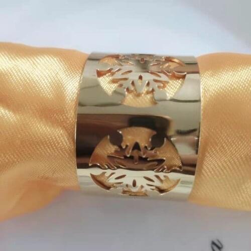 8PCS/Metal Hollow Snowflake Round Napkin Ring Desktop Decoration Used for Party Cocktail Party Hotel Wedding Banquet Ornaments