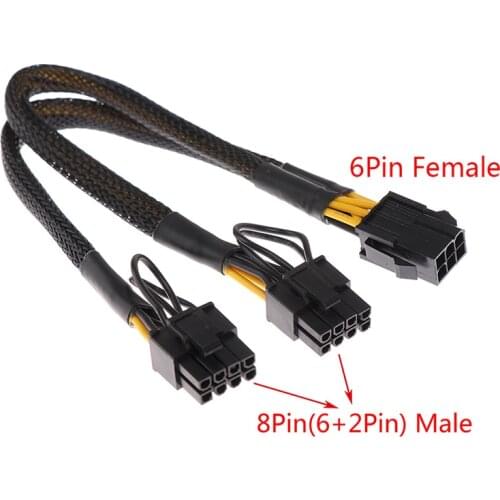 PCI-e 6Pin Female to Dual 8Pin (6+2) Male Graphics Card Express Power Adapter