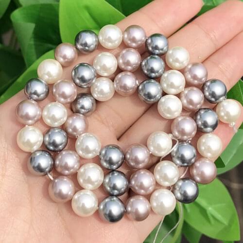 Natural Freshwater Gray Purple Color Mixing Pearl Bead Round Baroque 6-12mm Pearls For Jewelry Making DIY Bracelet Necklace 15