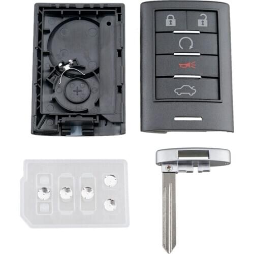 New Replacement Remote Car Key Shell Fob Case 5 Buttos with small key For Cadillac DTS CTS STS XTS Entry Key Cover Uncut Blade