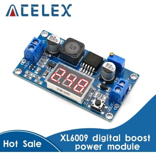 DC-DC XL6009 Digital Boost Step Up Power Supply Module Adjustable 4.5-32V to 5-52V Step-up Voltage Regulator With LED Voltmeter