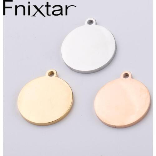 Fnixtar Mirror Polishe Stainless Steel Round Disk Stamping Blanks Charm DIY Tag Discs 19mm 1.5mm Thickness20piece/lot