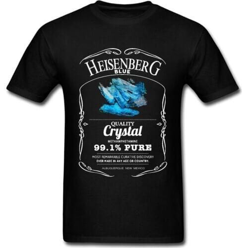 Breaking Bad Heisenberg Blue 99 Black Tshirts Big Discount Special Short Sleeve T-shirts For Men Best Gift Custom Tee Shirt New