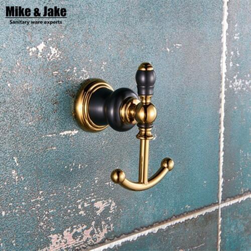 New Design luxury golden cloth Hook,bathroom double Hooks,Solid Brass Golden finish bathroom wall hook home cloth hanger