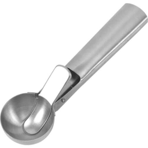 Ice Cream Spoon Stainless Steel with Easy Trigger Food Tool for Fruits Yogurt Watermelon