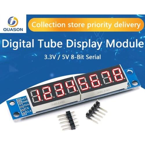 MAX7219 LED Dot Matrix 8 Digit Digital Tube Display Control Module 3.3V 5V Microcontroller Serial Driver 7-segment