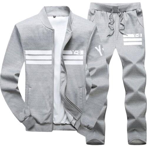Men Set Fleece 2 Piece Sets Sweatshirt + Pants Male Tracksuit Sporting Sweat Suits Mens Survetement Sportswear 8XL 9XL