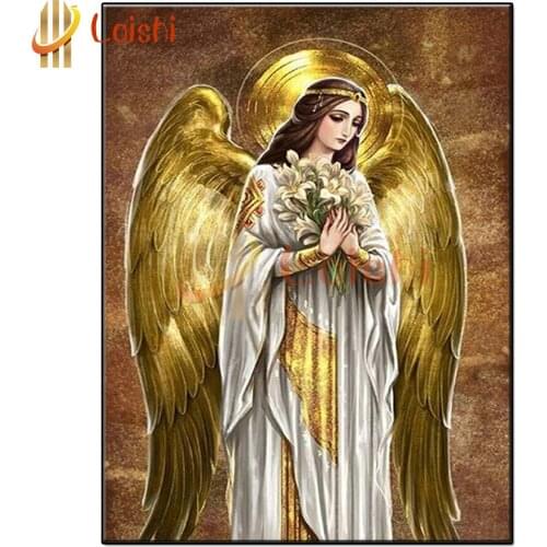 New Year Gift Angel, girl, religion Diamond Painting DIY 5D Full Square round Diamond Embroidery Diamond Mosaic Cross Stitch