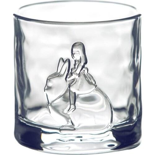 Fairy Tale Amber Transparent Relief Glass Cup Red Wine Whiskey Juice Water Drinking Bar Hotel Party Home Drinkware Gifts