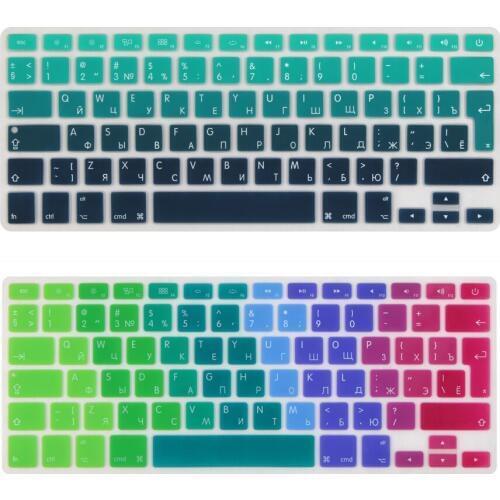 Russian EURO Enter Keyboard Cover for Mid 2009-Mid 2015 MacBook Pro 13 15 inch Retina/CD ROM A1502 A1425 A1278 A1398 A1286
