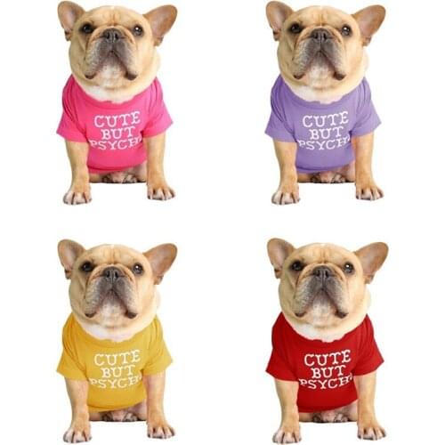 S-XXL Dog Clothes Cotton T-shirt Thin Vest Round Neck T-shirt for Dogs Pet Puppy Letter Printed Clothing Pet Supplies