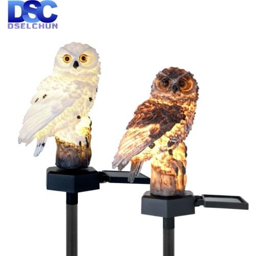 Solar Owl Garden Light Outdoor LED Lawn Lamp for Garden Decoration Waterproof Christmas Lights Outdoor Solar Lamp Post