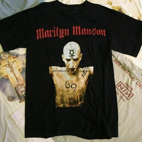 Vintage Marilyn Manson Concert Cotton Black Men All Size T Shirt