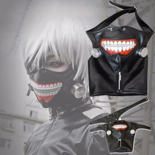 High Quality Clearance Tokyo Ghoul 2 Kaneki Ken Mask Adjustable Zipper Masks PU Leather Cool Cosplay Mask CS388