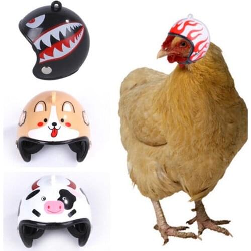 Funny Chicken Helmet Cap Pet Protective Gear Sun Rain Protection Helmet Toy Bird Hens Small Pet Supplies Costumes Accessories