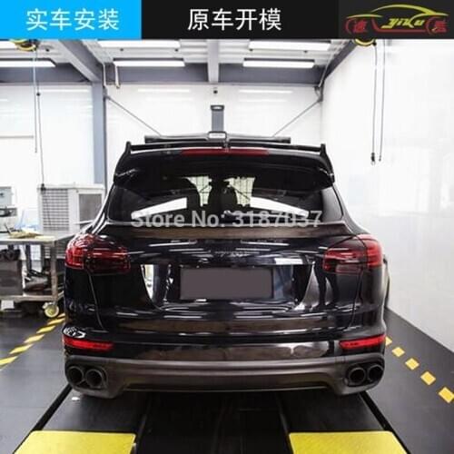 For Porsche Cayenne 958 2015-2017 Carbon Fiber rear boot Wing Spoiler Rear Roof Spoiler Wing Trunk Lip Boot Cover Car Styling
