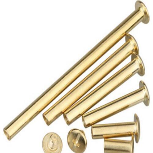 Carbon steel copper-plated female rivet album docking locking screw ledger nail recipe M5-100mm