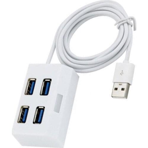 0.5M USB2.0 4Port USB Splitter Standard Strip Switch Metal Plug Play Wire Concentrator for Computer