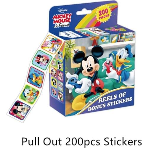200 Sheets/Box Disney Cartoon Stickers Mickey Mouse Minnie Mouse StIckers Cute Kawai Baby Girl Boy Toy