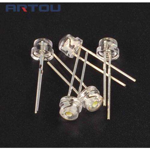 200PCS 5mm Super Bright White Light-emitting Diode DIP LED Straw Hat astigmia