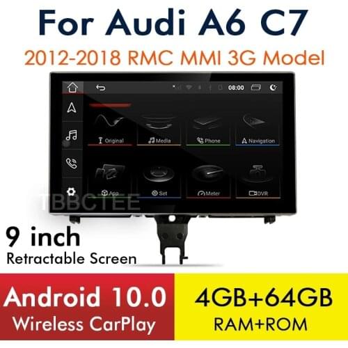 Android 10 Wireless CarPlay 4+64GB For Audi A6 C7 2012~2018 MMI 3G RMC Car Multimedia Player Auto GPS Navigation Touch Screen