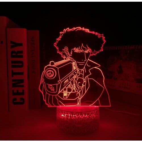 Anime Cowboy Bebop Spike 3D LED Light White Base for Kids Brithday Gift Bedroom Decor Night Light Room Desk Acrylic Lamp