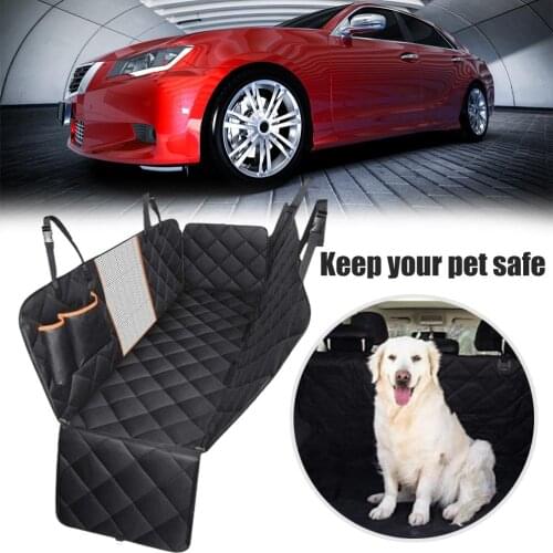 Car Dog Carrier Waterproof Seat Cover With Zipper And Pocket Mesh Mats Rear Back Hammock Cushion Protector Pet Dog Travel Mats