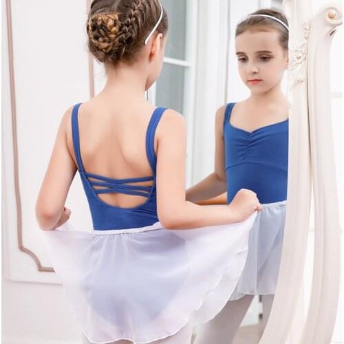 Ballet Leotards girls Ballerina Double Straps Leotard for Kids Swimsuit for Dancing Gymnastic Leotards Pull On Lace Ballet Skirt