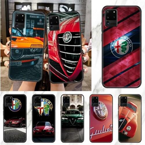 Alfa Romeo Car Logo Phone case For Samsung Galaxy Note 4 8 9 10 20 S8 S9 S10 S10E S20 Plus UITRA Ultra black art cell cover soft