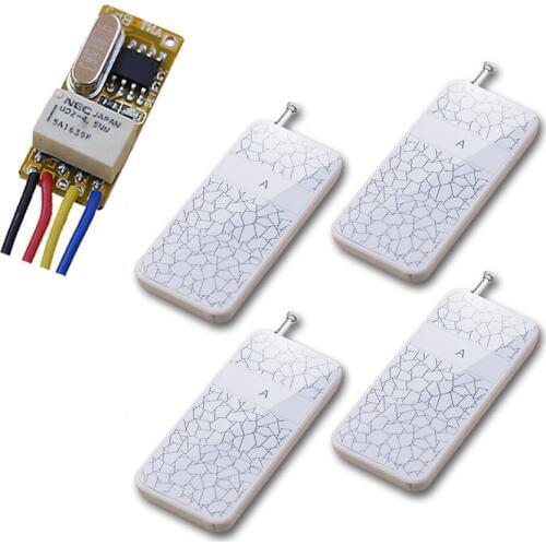 DC 3.7V-12V Wide Working Voltage Remote Switch 4.5V 5V 6V 7.4V 9V 12V 10A Relay learning Mini Wireless Control Switch