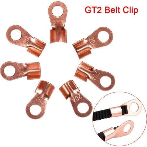 3D Printer Parts GT2 Belt Clip With Round Hole Clamp GT2-6MM Timing Belt Clamp Fixed Clip Brass Reprap For 3D Printer