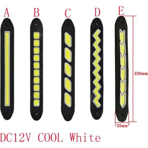 2PCS Car-Styling Daytime Running Driving Light White Waterproof COB Day Time Work Lights Flexible LED DRL For All Car DC12V
