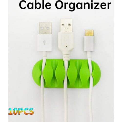 Multi Hole Desktop Cable Organizer 10Piece Mobile Phone Cable Stand Charging Cable Clips Cord Holder Wire Portector Dropshipping