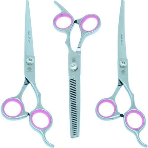 Purple Dragon 7 inch Dog Scissors Set Pet Grooming Scissor Straight Shears Curved Puppy Fur Clipper Thinning Tijeras B0008B