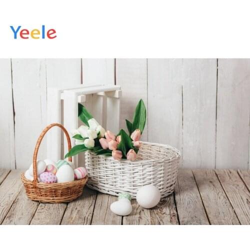 Spring Flowers Easter Eggs Wooden Planks Newborn Child Photography Backdrops Custom Photographic Backgrounds For Photo Studio