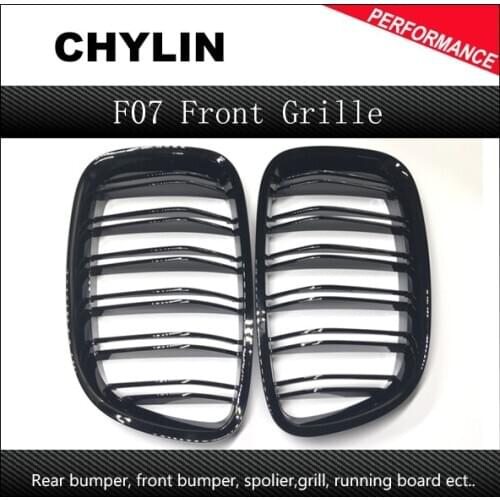 A Pair Glossy Black Front Grille For BMW 5-Series GT F07 528i 535i 550i 2010-2016