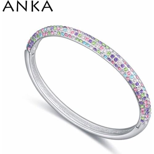 2020 hot crystal women round bracelets & bangles jewelry fashion hand cuff bangle for women rhodium plated #113434