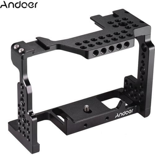 Andoer Camera Cage Video Film Movie Making Stabilizer 1/4 Inch Screw with Cold Shoe Mount for Sony A7II/A7III/A7SII/A7M3/ Camera