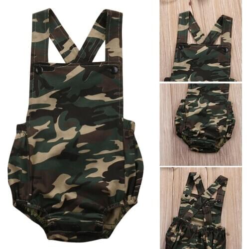 Baby Boys Camouflage Romper Newborn Clothes Infant Summer Sleeveless Jumpsuit Toddler Kids Girls Sunsuit