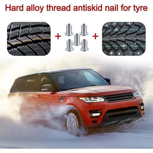 KKMOON 100 Pcs 8*11mm car auto Tire Stud Screws Caps on car wheels caps Hard Alloy Snow Nail Anti-Slip Screws Accessories