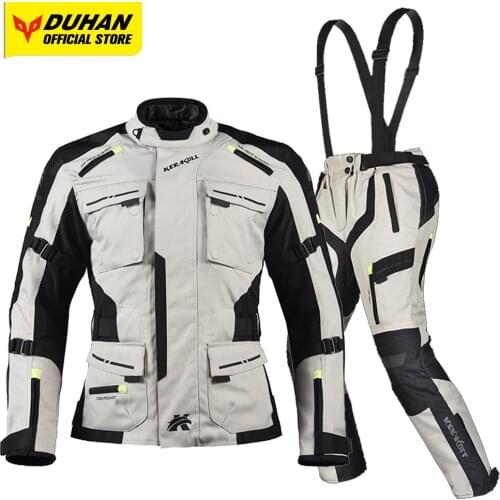 DUHAN Men Profession Motorcycle Jacket Chaqueta Moto Jacket Set Motocross Suit Riding Racing Jaqueta Motociclista Body Protector