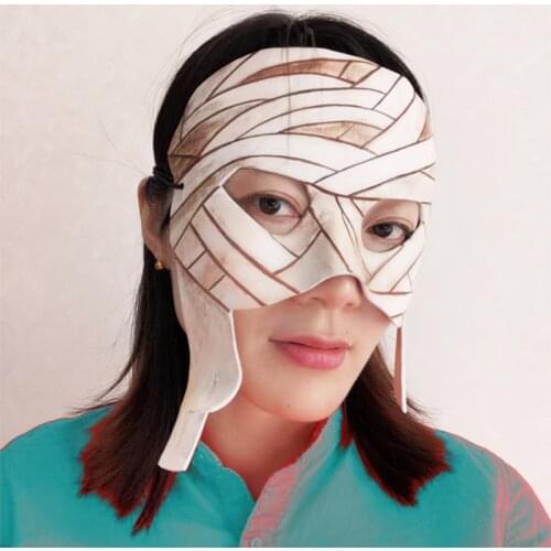 Halloween Masquerade Cosplay Mask Real Cow Leather Mummy Masks Anime Zombie Costume Party Props Funny Frighten People