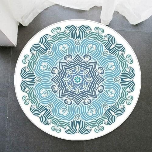 Mandala Printed Carpet Balcony Bathroom Entrance Door Mat Rug Living Room Coffee Table Mat Japanese Home Decor Blue Rugs