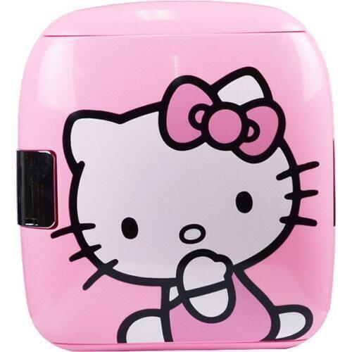 Cartoon Cute Lovely Pink Mini Thermoelectric Refrigerator Student Dormitory Home Car Dual Use Portable Fridge Office Cooler Box
