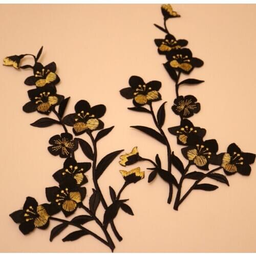 Fashion floral embroidered Patches for Clothing iron on Embroidery Stickers Clothing Applique flowers Decoration Badge parche