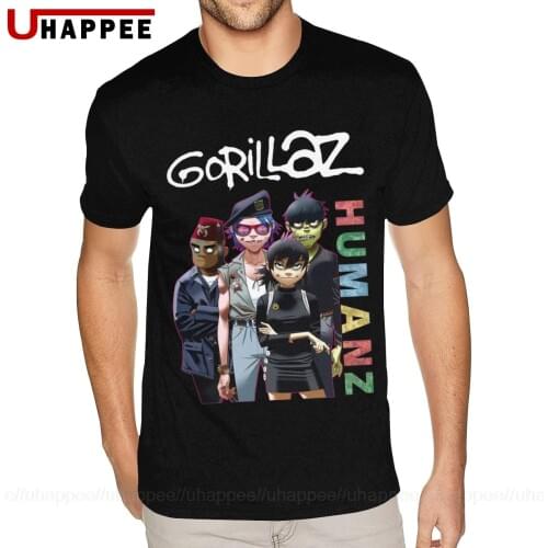 Cool The Ape Of Music Gorillaz Humanz T-Shirts Mens 3-6XL Short Sleeve Blue O Neck Tee Shirts